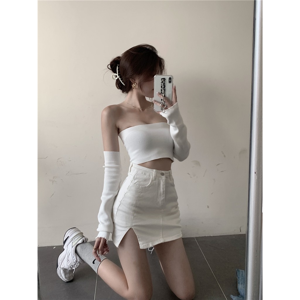 chân váy jean Xẻ Tà Thời Trang Dành Cho Nữ | BigBuy360 - bigbuy360.vn