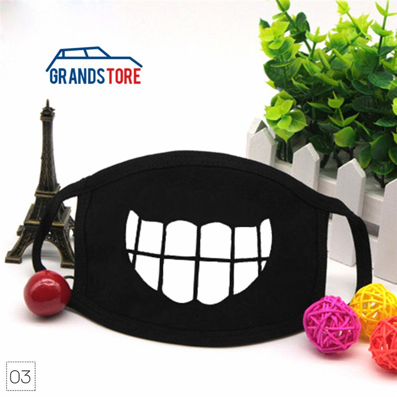 Khẩu trang vải chống bụi in hình hàm răng thời trang mã M2067 | BigBuy360 - bigbuy360.vn