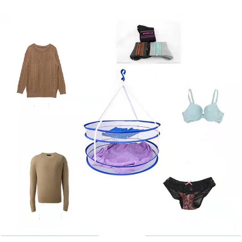 Giỏ Lưới Phơi Quần Áo Hai Lớp Có Thể Gấp Gọn Tiện Dụng