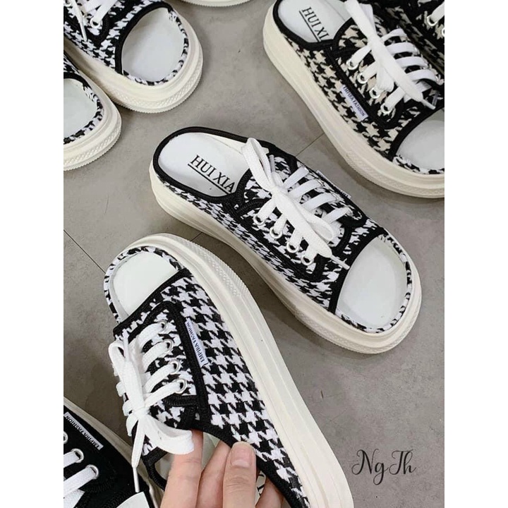 🍒🍍 Dép Nữ, Sục nữ hở mũi, Dép quai ngang nữ buộc dây thể thao CARO Đen đế cao năng động Siêu Xinh - Hot Trend 2022 🍒🌿🍍