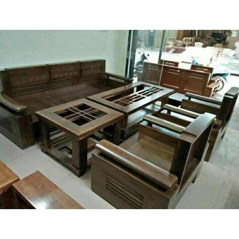 Bộ Sofa Phòng Khách Trứng Đối Bằng Gỗ Sồi 100% [ Hàng Kỹ ]