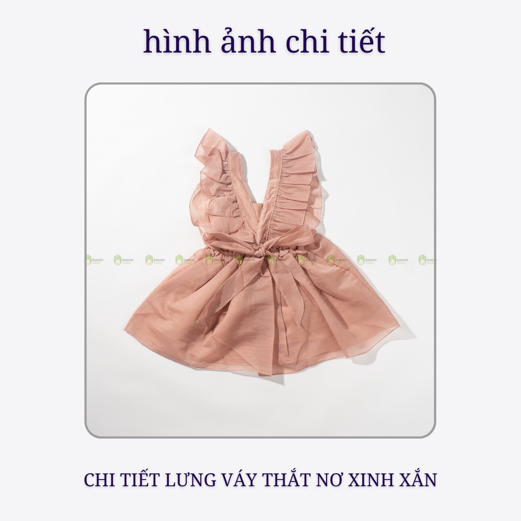 Váy 2 Dây Vải Voan Tơ Bé Gái Điệu Đà Cho Bé Mặc Đi Chơi, Đi Học CKV05