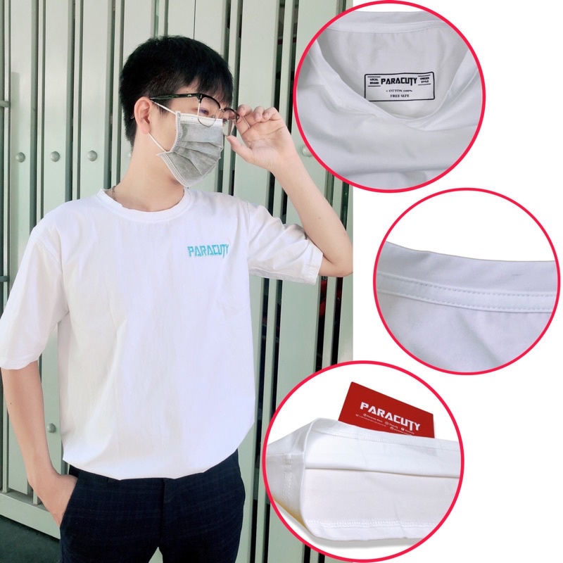 Áo thun nam nữ Unisex PARACUTY Basic - P02 chất liệu cotton 100%, co giãn 4 chiều, dày dặn, form rộng tay lỡ