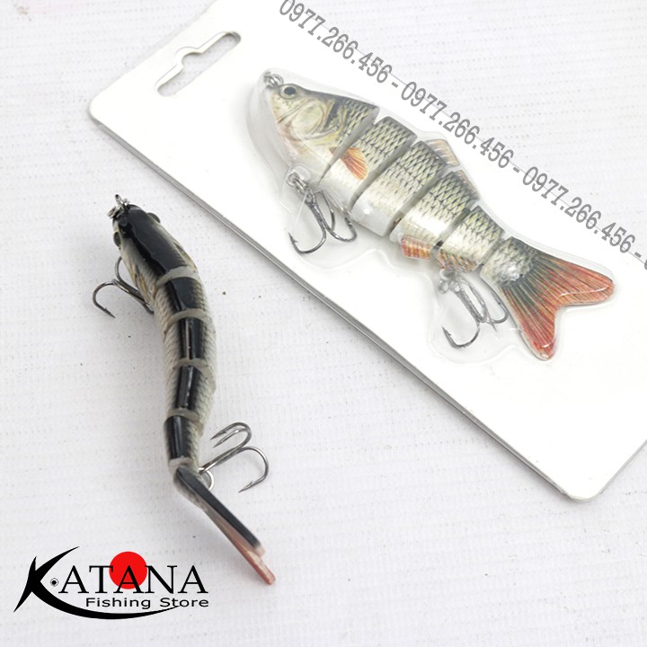 Cá giả 6 khúc câu lure 10cm x 17g, mồi chìm câu lure cá mú cá nhồng, cá giả câu chẽm hiệu quả