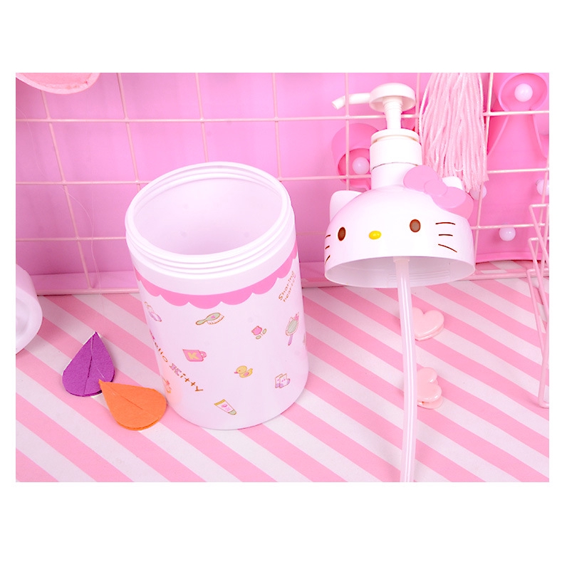 Chai rỗng đựng dầu gội/sữa tắm dung tích lớn hình Hello Kitty dễ thương