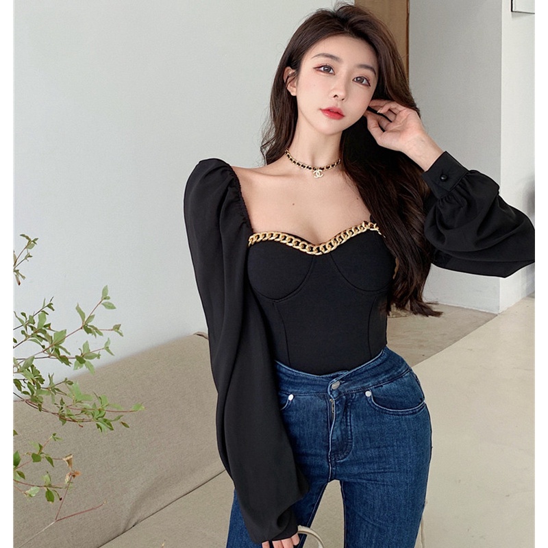 Áo kiểu tay dài thiết kế trễ vai quyến rũ dành cho phái nữ