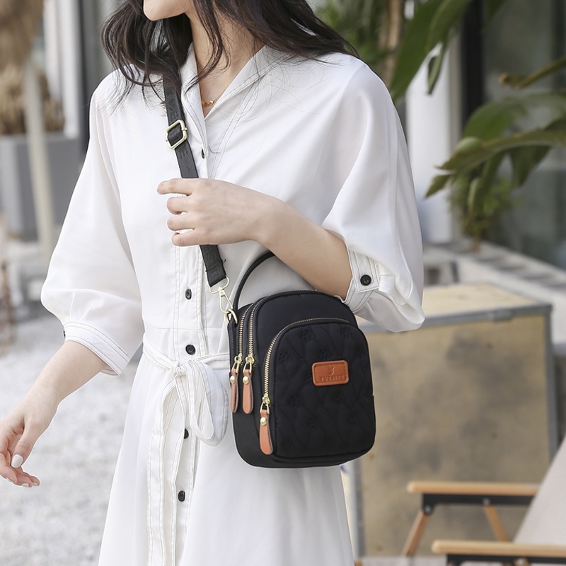 Túi Đeo Chéo Đựng Điện Thoại Họa Tiết Thêu Phong Cách Thời Trang Cho Nữ