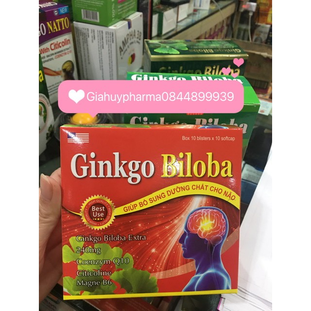 Viên uống bổ não Ginkgo Biloba 240mg hộp màu đỏ