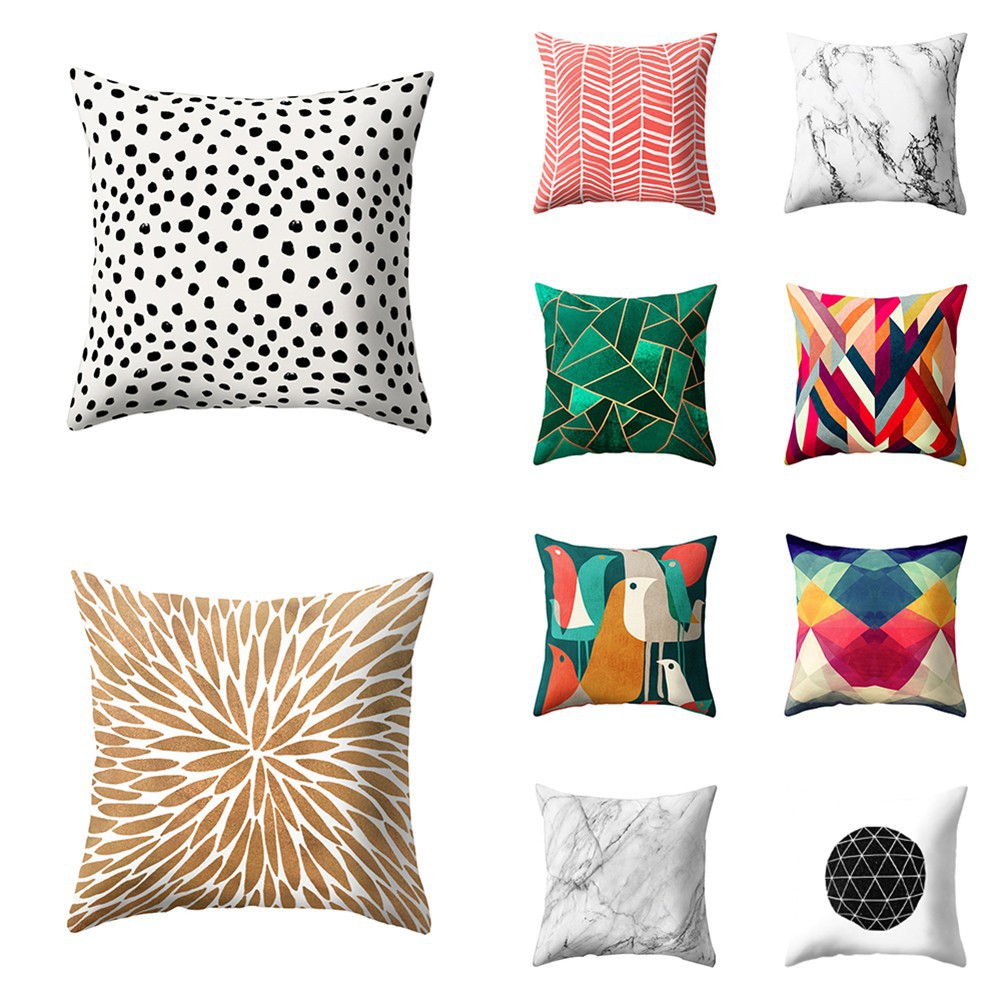 Áo gối hình vuông thiết kế họa tiết độc đáo dùng trang trí