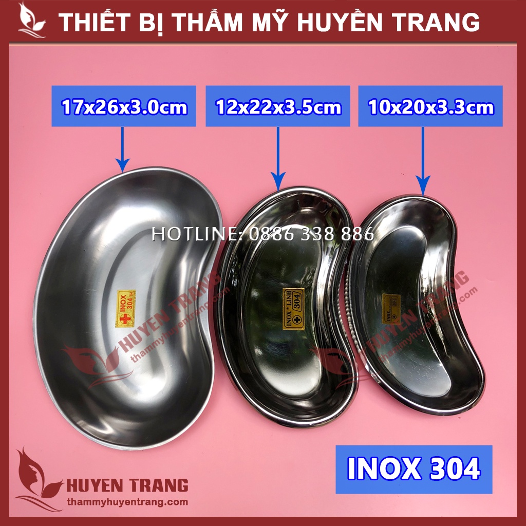 Khay Hạt Đậu Inox 304 Đáy Sâu Trong Bộ Khay Hộp Inox Dụng Cụ Y Tế, Dụng Cụ Spa Thẩm Mỹ Huyền Trang