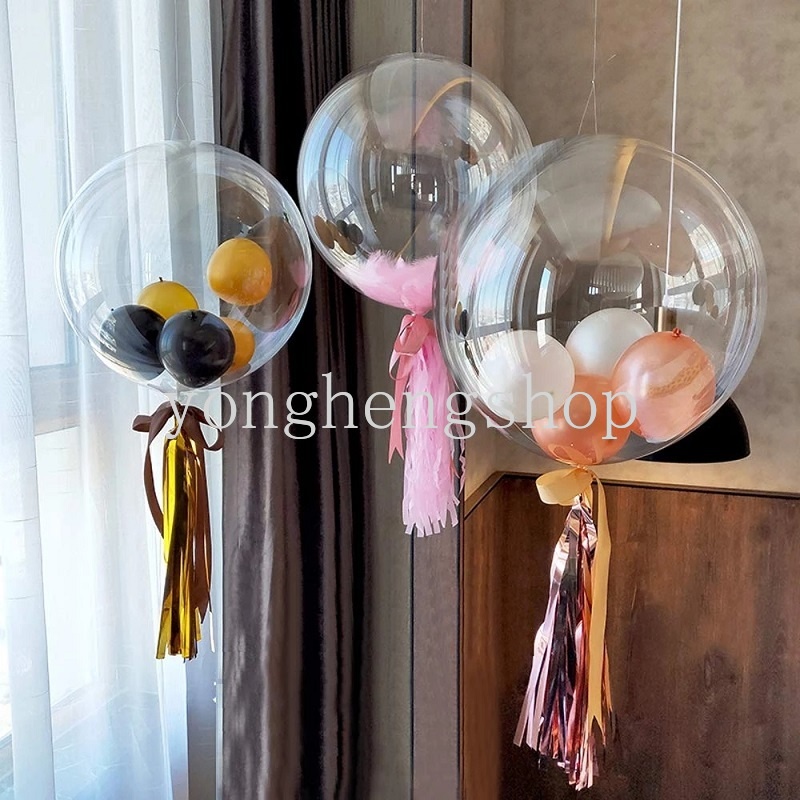 Set 10 Bong Bóng PVC Trong Suốt Trang Trí Tiệc