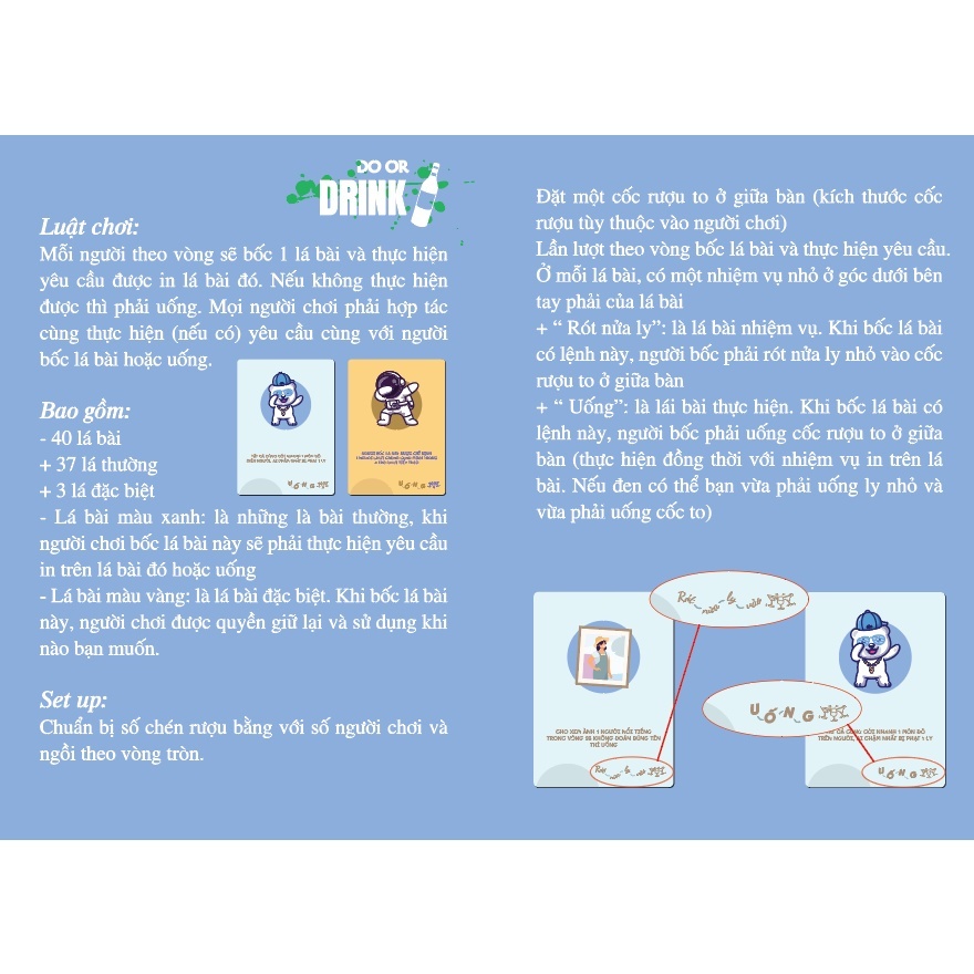Bộ bài Drinking Game &quot;Game On&quot; nốc out trọn bộ 40 lá cho nhóm bạn, cặp đôi bùng nổ trong bữa nhậu, party game - Nock Box