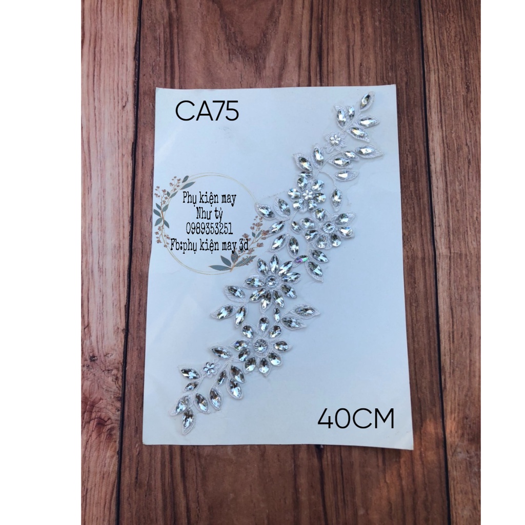 [Ảnh thật] [Có sẵn] tấm ren trắng kèm hạt đá cao cấp 40cm