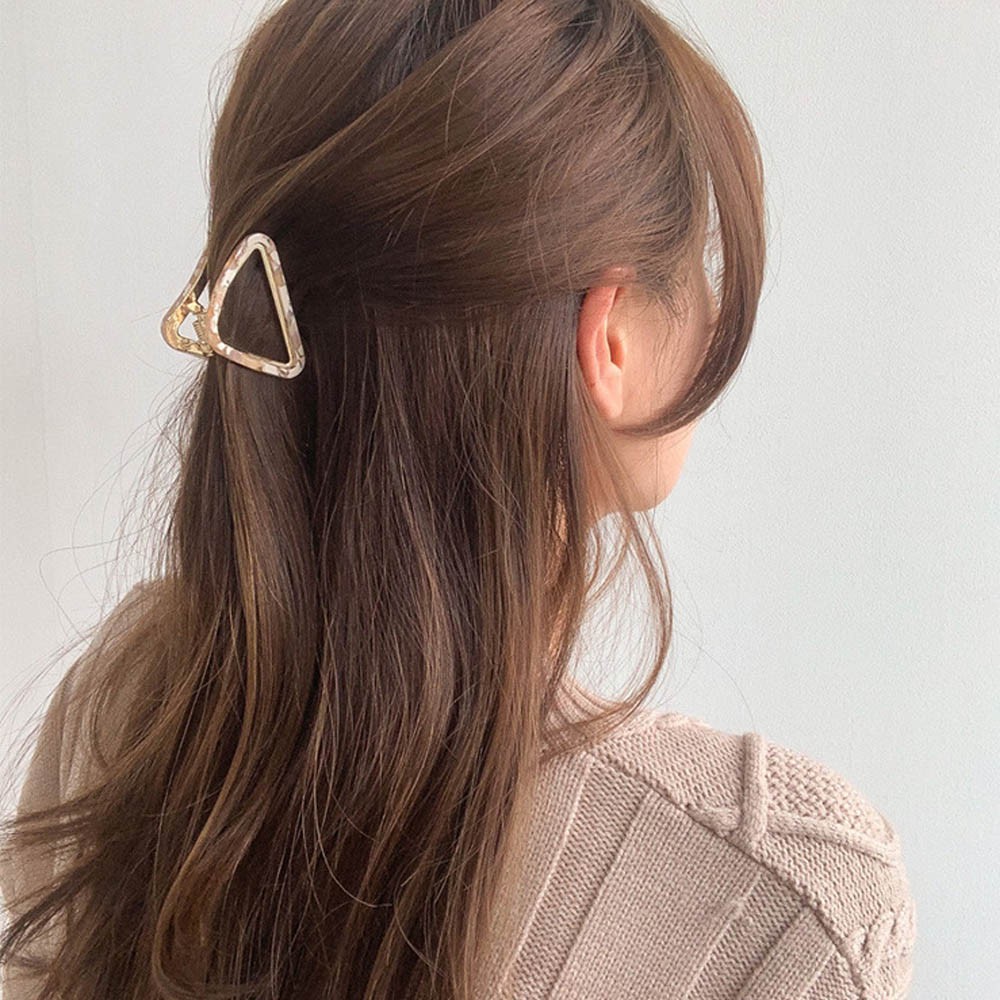 WATTLE Fashion Hair Claw Clip Strong Hold Hair Clamps Metal Hairpins Hair Accessories Women Girls Shinny Metal Barrette