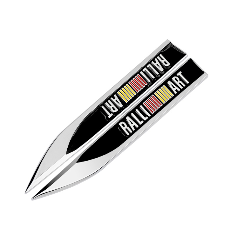 FENDER 2 Miếng Dán Trang Trí Tấm Chắn Bùn 3D Bằng Kim Loại Cho Mitsubishi Attrage Mirage Triton Xpander Pajero Lancer ASX