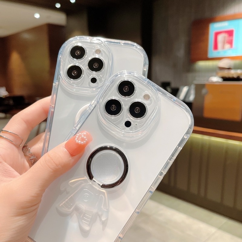 Ốp Điện Thoại Silicone Trong Suốt Chống Sốc In Hình Phi Hành Gia Cho iPhone 13 12 11 Pro MAX XS MAX XS XR X