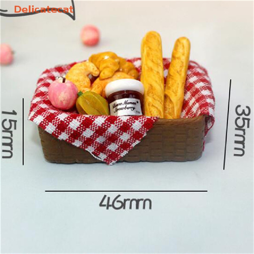 Bộ Giỏ Bánh Mì Đồ Ăn Sáng Tỉ Lệ 1: 12 Trang Trí Nhà Búp Bê