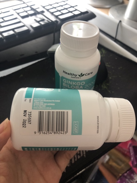 BỔ NÃO GINKGO BILOBA 2000mg Heathy Care hàng Nội Địa ÚC hộp 100v