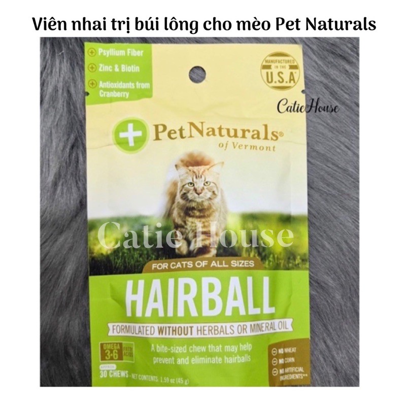 [Giao ngay Nowship/Grab] Viên nhai Hairball for Cat ngừa búi lông cho mèo 1 viên lẻ - Viên nhai Pet Naturals Hairball