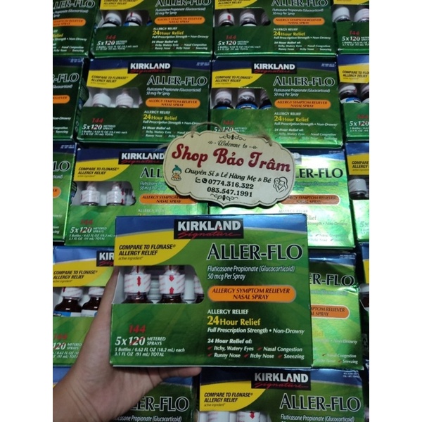 Xịt mũi Kirkland Aller flo 18.2ml Hàng Mỹ mẫu mới