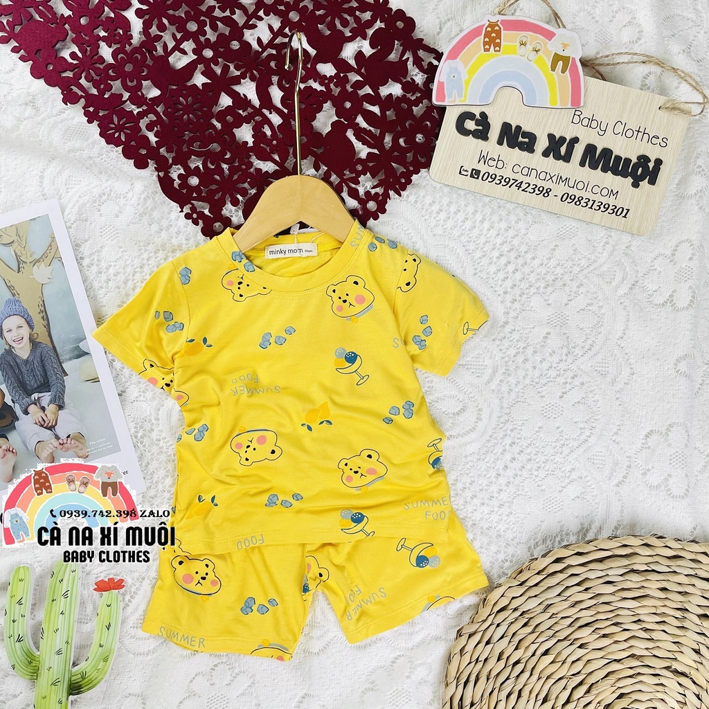 Bộ cộc tay #Minky_mom SIZE ĐẠI 7-26kg chất thun lạnh nhiều màu bé trai, gái