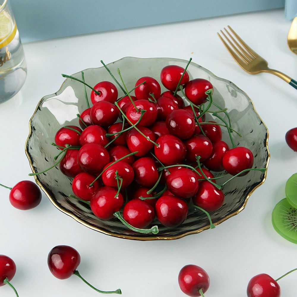Đồ trang trí quả cherry đỏ mini bằng xốp nhiều màu dùng trang trí tiệc