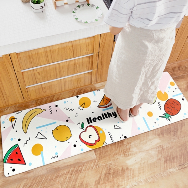 Tấm lót sàn nhà bếp chống trượt họa tiết trái cây dễ thương kích cỡ 45x75cm
