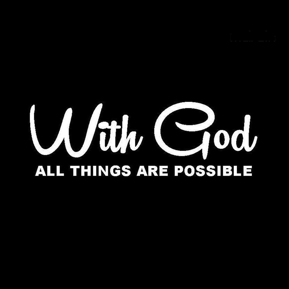 Miếng Dán Trang Trí Cửa Sổ Xe Hơi In Chữ Mar With God All Things Are Possible