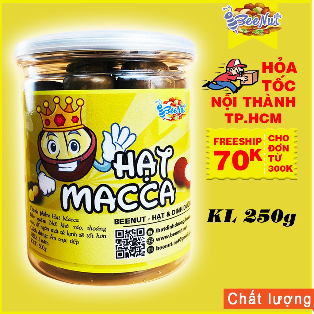 (Hũ 250g) Hạt macca nứt vỏ - (Có tặng dụng cụ tách vỏ) - Hạt macca Úc to, đều - BeeNut