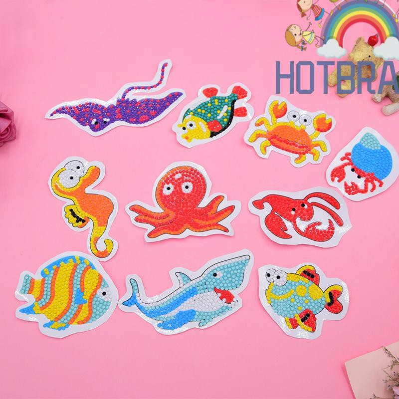 Nhãn dán phong cách tranh đính đá hình động vật cho trẻ em