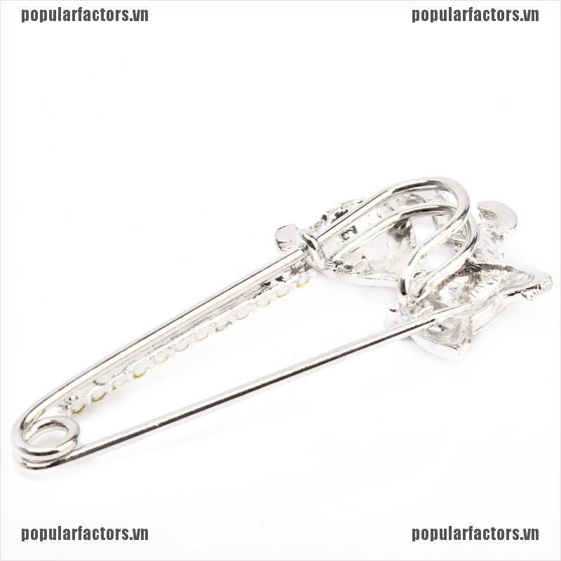 Huy hiệu cài áo hình mèo đính đá thời trang