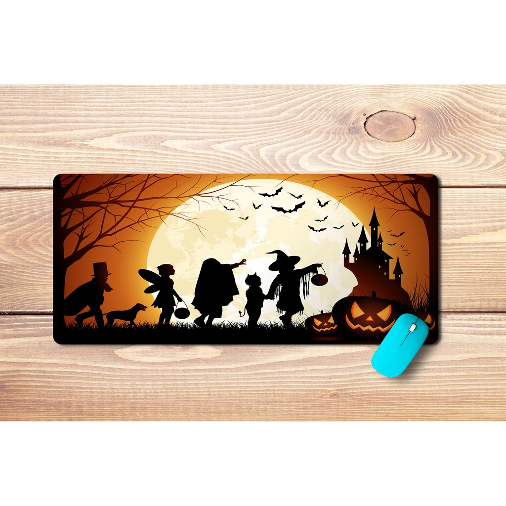 Lót Chuột Phong Cách Halloween Cảm Giác Mạnh, In 3D Kiểu Mới, Cao Su 30x80, 40x90, Dày, Chống Trượt