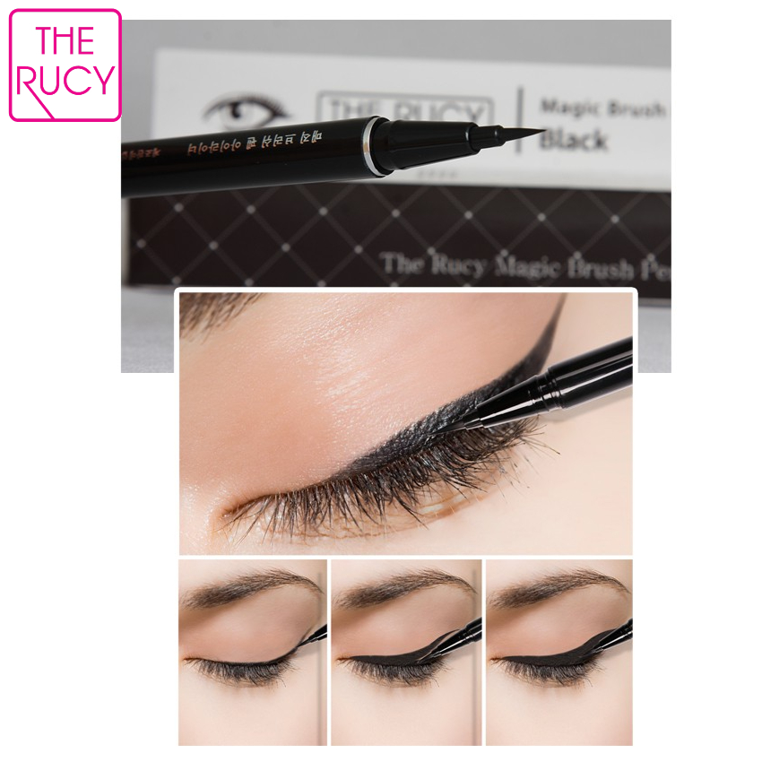 Bút lông kẻ mắt The Rucy Magic Brush Pen Eyeliner Black 0.5g