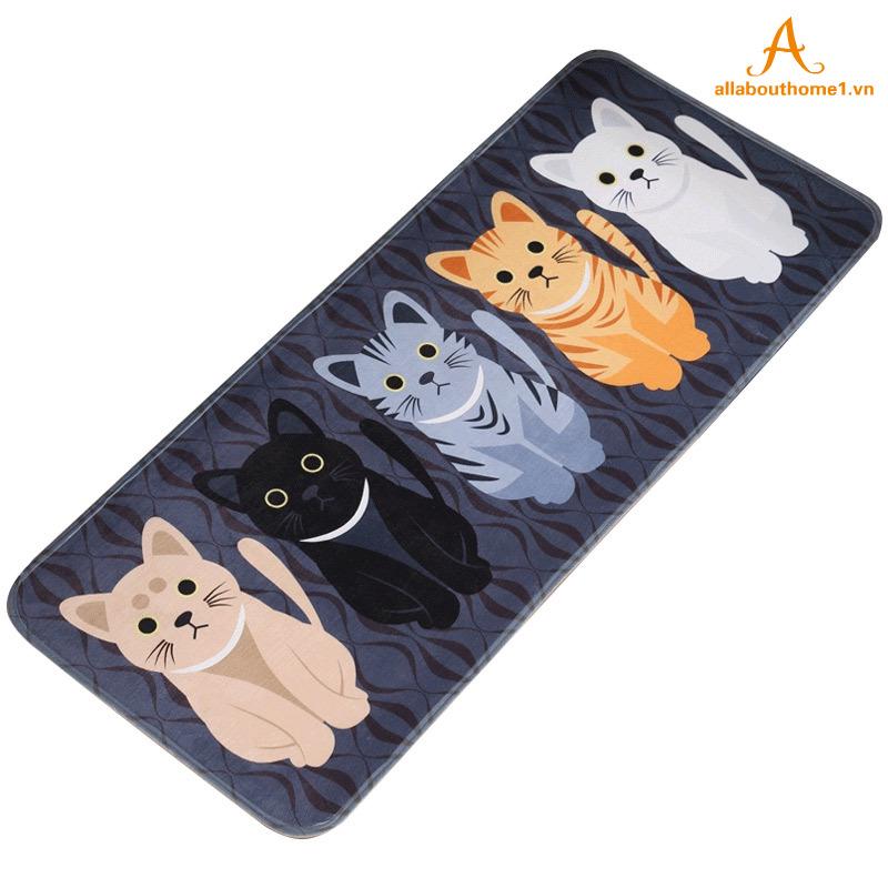 Thảm chống trượt hoạ tiết hình con mèo dùng trong phòng tắm/ phòng bếp