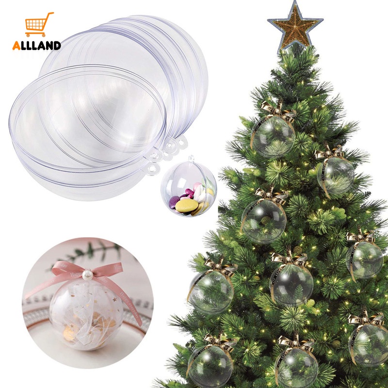 Hộp Nhựa Trong Suốt 5/6/8/10 Cm Đựng Kẹo/Kẹo/Socola Trang Trí Giáng Sinh