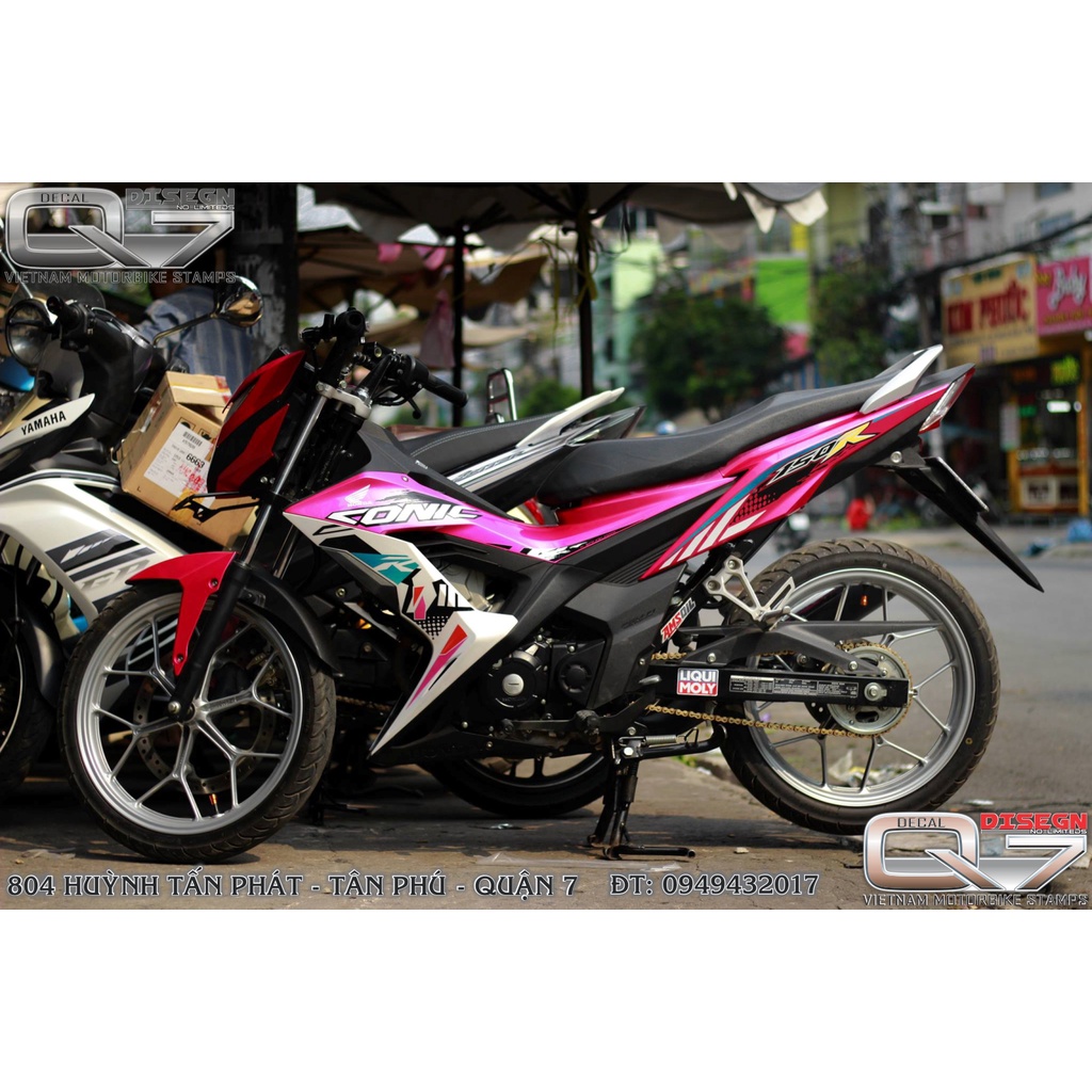 Tem rời sonic 150 trắng hồng - decalq7