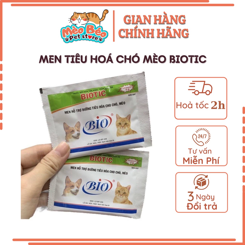 Men tiêu hoá chó mèo Biotic - gói 5g