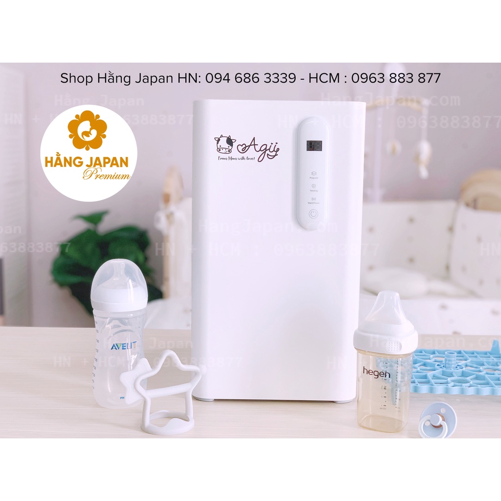 Máy rửa bình sữa Agii đa năng 3in1 - Rửa bình, tiệt trùng hơi nước, sấy khô Hàng chính hãng - Tặng kèm cọ