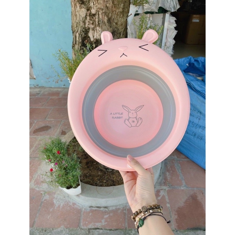 Chậu rửa mặt gấp gọn hình thỏ cho bé