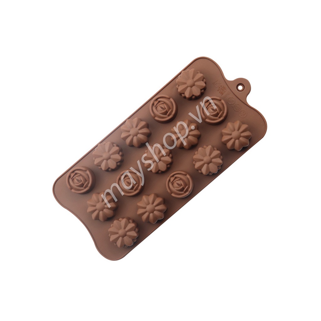 Khuôn silicone 15 hoa cúc, hoa hồng
