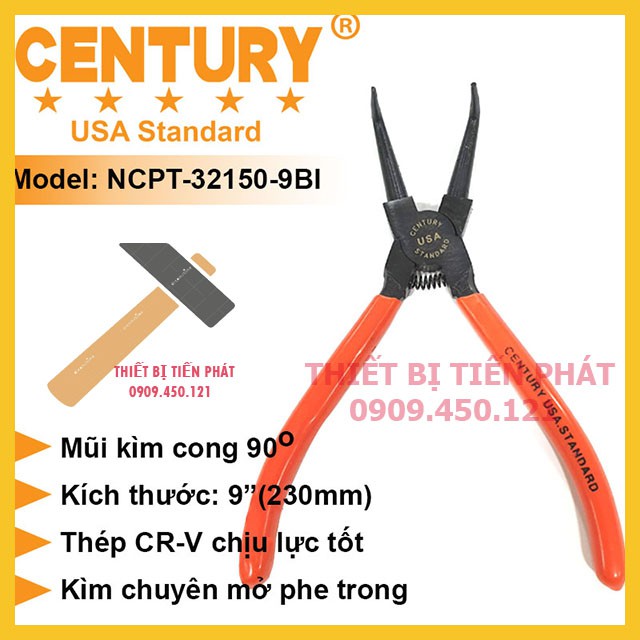 Kềm Mở Phe, Kìm Mở Phe 9" (230mm) Vô Cong Century Mã NCPT-32150-9BI.