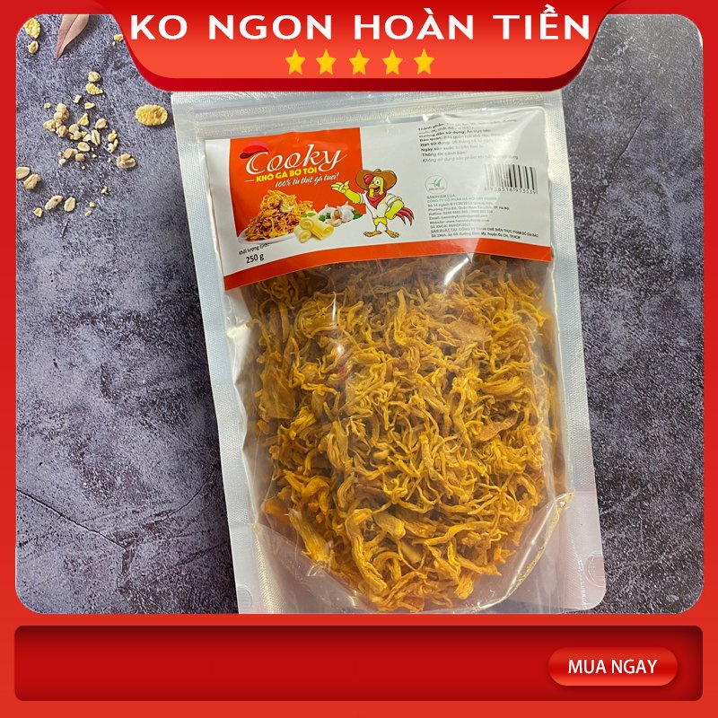 [Khô gà bơ tỏi đồ ăn vặt Cao Cấp ] Khô gà bơ tỏi Cooky 250g vừa ngon vừa rẻ - Khô gà lá chanh