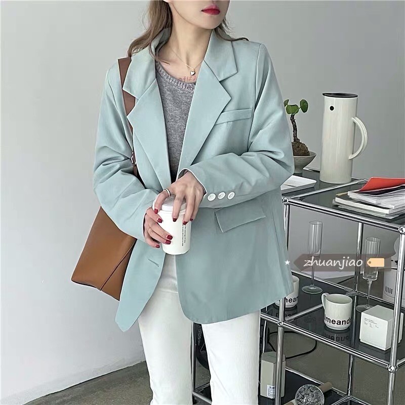 Áo Blazer màu pastel  phong cách uzzlang Hàn - Áo vest blazer nữ Hàn Quốc