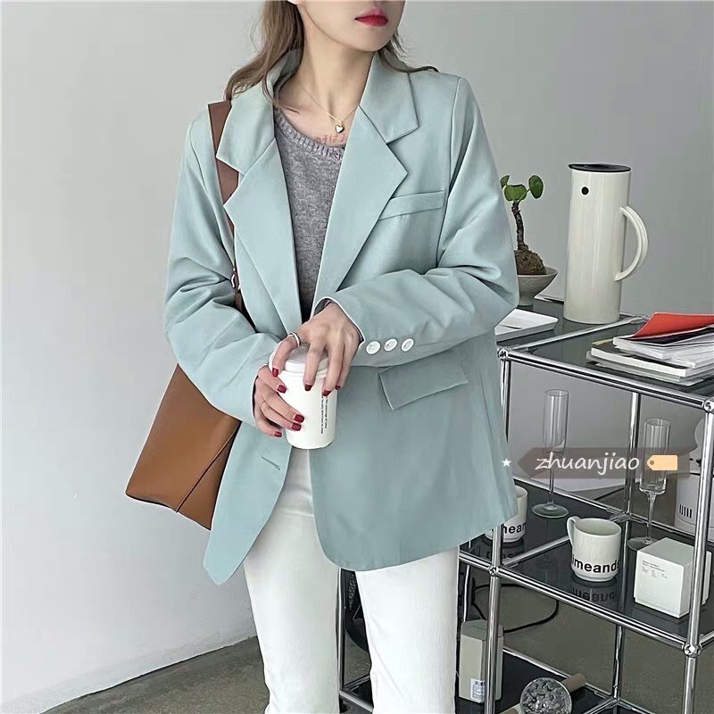 Áo Blazer màu pastel  phong cách uzzlang Hàn - Áo vest blazer nữ Hàn Quốc | BigBuy360 - bigbuy360.vn
