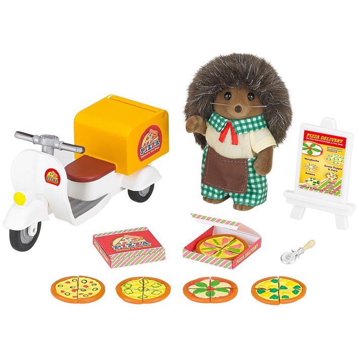 Đồ Chơi Sylvanian Families Chú Nhím Giao Bánh Pizza Delivery Set