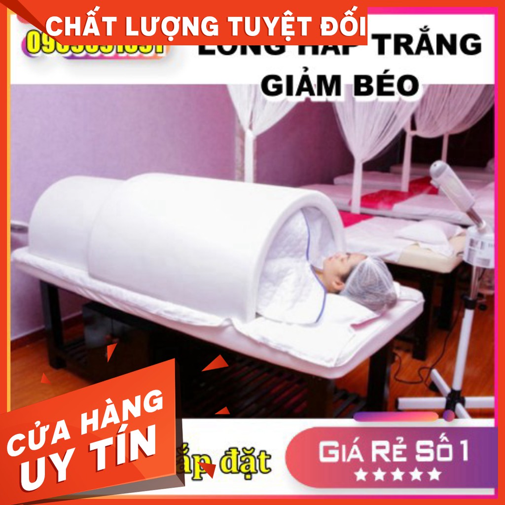 GIẢM GIÁ GIẢM GIÁ Lồng hấp trắng giảm béo cao cấp - Lồng hấp trắng 2 mảnh chuyên dùng cho spa