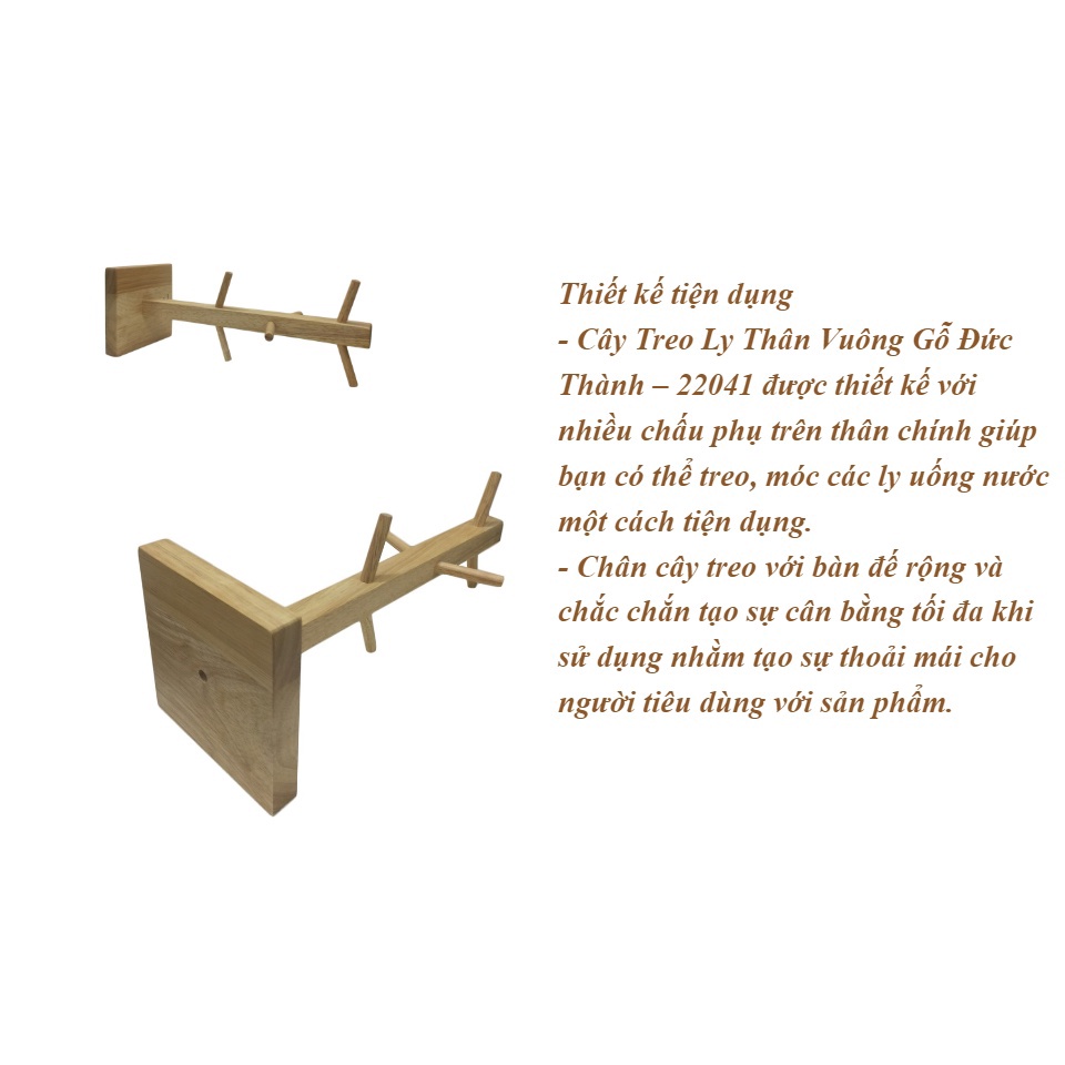Giá Treo Ly  Gỗ Cao Su Bền Đẹp Sang Trọng - Thương Hiệu Gỗ Đức Thành 22041