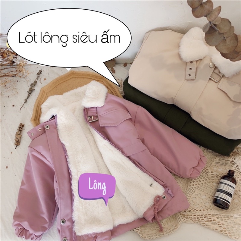 Áo khoác lót lông cho bé dáng dài siêu ấm siêu nhẹ