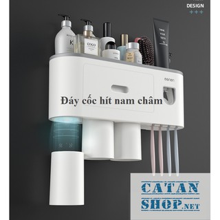 Kệ Nhà Tắm thông minh Có Nhả Kem Đánh Răng Cao Cấp (tặng kèm ly đế hút nam châm) GD327-HBCNanKemOENON