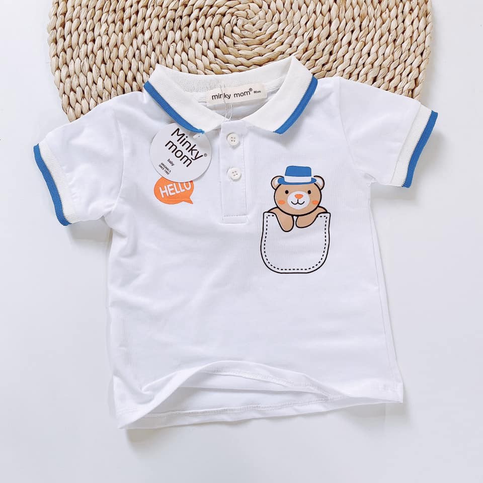 Áo Polo Cộc Tay Cổ Bẻ HELLO Họa Tiết Động Vật Dễ Thương Cho Bé QATE249 - NamKidShop